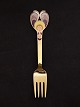Anton Michelsen 
gold plated 
sterling silver 
Christmas fork 
1972 
"Budbringer" 
drawn by Bjorn 
...