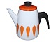 White and 
orange enamel 
coffee pot from 
Cathrineholm 
Norway.
Height 19 cm.
There is one 
...