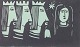 Woodcut, Åke 
Holm, Sweden, 
c. 1950s.
Black-and-
white woodcut 
depicting the 
Three Wise Men 
...