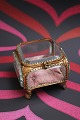 Antique French 
jewelry box in 
bronze with 
faceted glass 
...