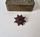 Old star-shaped 
gilded garnet 
brooch
Diameter 3 cm.