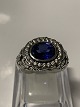 Signet Men's 
Ring in 
Sterling Silver 
with Blue / 
Clear Stones.
Size. 62.
Stamped KrZI 
...