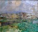 Kielberg, Ole 
(1911 - 1985) 
Denmark: May 
landscape - 
Daugløkke, 
1962-63. Oil on 
canvas. Signed: 
...