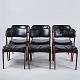 Set of six Erik 
Buch dining 
chairs, model 
OD49. Rosewood 
with black 
leather. O.D. 
Møbler, 1950s. 
...