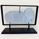 Kosta Boda, 
Erik Höglund, 
glass figure of 
a ram mounted 
in a metal 
frame; 
Dimensions: ...