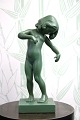 Kai Nielsen 
Venus figure in 
dark green 
glazed 
terracotta.
"Venus 
Glypogos". from 
P.Ibsen, 
signed. ...