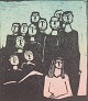 Åke Holm
Woodcut with 
group figures.
Color print in 
black, pink, 
and blue tones.
Artist: ...