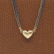 Per Borup; Clasp of 14k gold with chain of oxidized silver and 14k gold Per Borup; Clasp of 14k gold with chain of oxidized silver and 14k gold