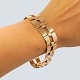 Hans Hansen; 
Danish design 
bracelet made 
of 14 k gold.
Design no. 
206. L. 19 cm.
Stamped "Hans 
...