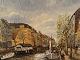 Aksel Lang Olsen (born 1931), Christianshavn Canal, Oil painting on canvas, Dimensions with ...