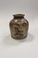 Royal 
Copenhagen 
Jorgen Mogensen 
Stoneware Vase 
No. 21484. 
With bird 
motifs. Appear 
with burn ...