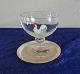 Liqueur bowls with white cock and glass tray with cock