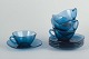 Vereco, 5 
coffee cups 
with saucers, 
1970/80s.
Set of five 
blue pressed 
glass coffee 
cups with ...