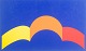 Per Arnoldi (b. 
1941)
Serigraph.
Graphic 
composition in 
clear primary 
colors, where 
yellow, ...