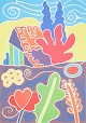 Tom Krøjer 
(1942–2015)
Serigraphy.
Colorful and 
decorative 
composition 
with a house, 
trees, ...