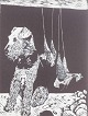 Birthe 
Kronkvist (b. 
1946)
Color 
lithograph with 
dog and game.
1979.
Black-and-
white color ...