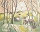 Poul Ekelund 
(1921–1976)
Color 
lithograph with 
cows in a 
landscape, 
1972.
A composition 
...