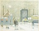 Folmer Bendtsen 
(1907–1993)
Color 
lithograph.
An atmospheric 
depiction of a 
working-class 
...