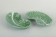 Secla, 2 
dishes, 
Portugal, 
1960/70s
Two cabbage 
leaf-shaped 
dishes in 
glazed faience, 
green ...
