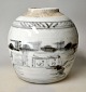 Chinese bojan, 
19th century. 
Gray porcelain 
with blue/gray 
paint. 
Decorations in 
the form of ...