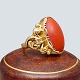 Ring in 14k gold, set with a coral
