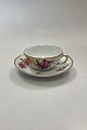 Royal 
Copenhagen Full 
Saxon Flower 
Small Teacup. 
In fine 
condition, but 
some wear on 
the gold ...