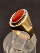 8 karat guld 
ring  med koral