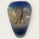 Lyngby vase 
with sailing 
ship, #128-2, 
height 17.5cm, 
fine condition