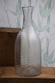Antique, Swedish carafe in twisted mouth-blown glass...