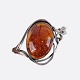 Silver bangle with amber and safety clasp. Unique jewelry design with amber.— Type: ...