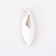 Brooch – White Enamel – Stamped V.R Sterling Denmark – L: 6 cm, W: 2 cm