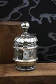 19th century lidded jar in mercury glass with a really nice patina...