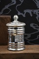 19th century lidded jar in mercury glass with a really nice patina...