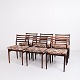 Set of six 
Erling Torvits 
dining chairs 
from the 1960s. 
Rosewood with 
floral seat. 
Sorø ...
