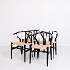 Set of four 
Wishbone-
chairs, model 
CH24, designed 
by Hans J. 
Wegner and 
produced by 
Carl Hansen ...