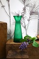 Antique green hyacinth glass in mouth-blown glass from Holmegaard glassworks...