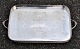 Large English 
silver-plated 
serving tray, 
20th century. 
With openwork 
edge and two 
handles. Base 
...