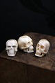 Old, decorative 
mini skulls 
carved in horn 
/ bone. 
Approx. 
height: 
2.6-2.8cm.