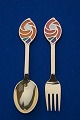 Michelsen 
Christmas 
spoons and 
forks of Danish 
gilt sterling 
silver. 
Anton 
Michelsen set 
...