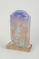 Björn EkegrenUnique glass sculpture on wooden base, 1980s.Unique handmade glass sculpture ...