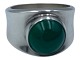 Georg Jensen 
Silver
Modern ring 
with green 
agate ...