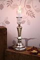 Antique French 19th century candlestick in poor man's silver with fine patina. Height: 23.5cm. ...