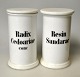 Pair of 
porcelain 
apothecary jars 
with lids, 19th 
century. Royal 
Copenhagen, 
Copenhagen, ...
