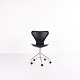 Arne Jacobsen 
Syver office 
chair, model 
3117, for Fritz 
Hansen. In 
black leather 
and chrome ...