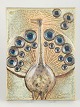 Josef Simon for Søholm, DenmarkWall plaque “Peacock”, model 3552, 1960s.Ceramic wall relief ...