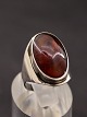 830 silver 
vintage ring 
size 56 with 
amber 2.2 x 1.3 
cm. item no. 
625910