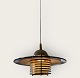 Jan-Eskild Eskildsson, Belid, Sweden, Reflector Ceiling Lamp in smoked glass and brass, Diameter ...