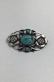 Georg Jensen 
Sterling Silver 
Brooch No. 89 
(Turquoise) 
Measues 5.7 cm 
x 3.2 cm (2.24 
inch x 1.25 ...