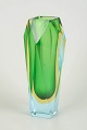 Flavio Poli for MandruzzatoFaceted sommerso vase, 1960/70s.Elegant geometric sommerso vase ...