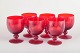 Monica Bratt for Reijmyre Glasbruk6 red wine glasses, 1950s.Set of six ruby-red red wine ...